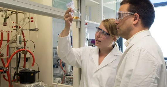 Stefanie Krüger and Professor Taubert in the lab. Picture: Karla Fritze