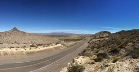 An eroded volcano and folded sediments along the "Ruta 40". Photo: Henry Wichura.
