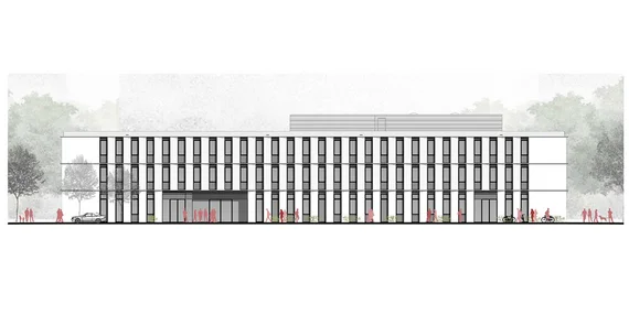 Ansicht West des Instituts für Informatik und Computational Science (Heinle Wischer Gesellschaft für Generalplanung mbH).