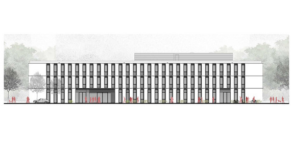 Ansicht West des Instituts für Informatik und Computational Science (Heinle Wischer Gesellschaft für Generalplanung mbH).