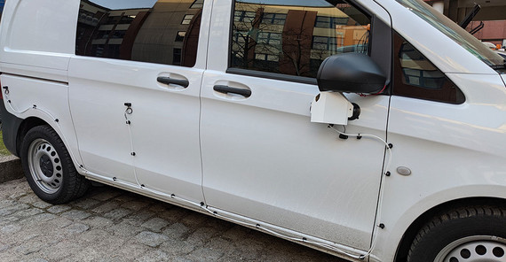 Test vehicle equipped with the prototype | Photo: SySiKo Test vehicle equipped with the prototype | Photo: SySiKo