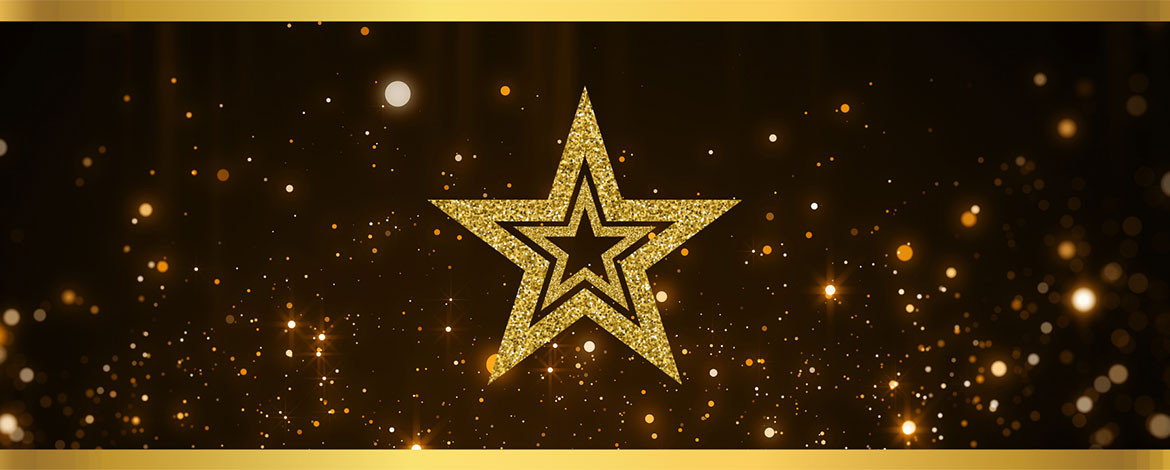 Bild mit goldenem Stern in der Mitte. Funkelnder Flitter atmosphärisch darum verteilt. - Interner Link zur Seite der Potsdam Graduate School