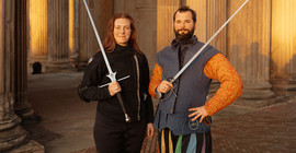 Trainerin Melissa Kleiß und Dr. Stephan Eickelmann von „Schildwache Potsdam“.