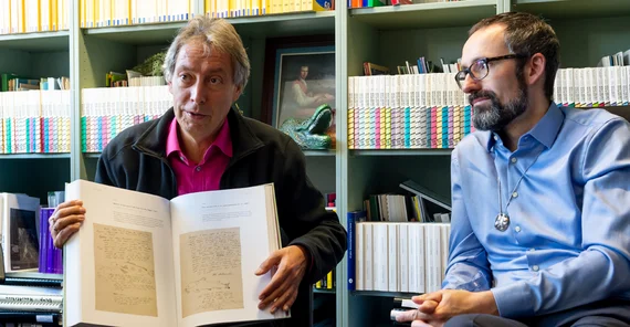 Prof. Dr. Ottmar Ette (links) und Dr. Tobias Kraft. Photo: Karla Fritze.