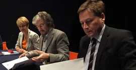 President Prof. Oliver Günther, Ph.D. (University of Potsdam), Rector Carlos Ruta (UNSAM) and Minister of Science Dr. Martina Münch (from left to right) (Photo: Pablo Carrera Oser).