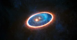 Distribution of dust and gas in the multiple-star system GG Tau-A. Photo: ESO/L. Calçada