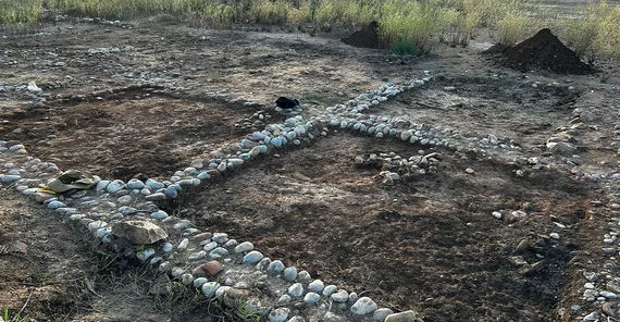 Die Grabungsstätte am ersten Tag