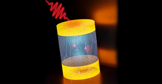 Künstlerische Darstellung des Wärmetransports im Dreischicht-Metallverbundstoff | Bildrechte: Felix Stete/Jan Pudell