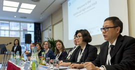 Vertreter von 32 südostasiatischen Hochschulen beim Kick-Off der dritten Phase des ASEAN-QA Projekts an der Universität Potsdam. Foto: Thomas Roese.