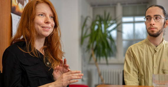 Katharina Lübstorf und Jan Liedtke im Interview. Katharina Lübstorf und Jan Liedtke im Interview.