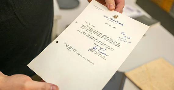 Ein besonderes Schriftstück von 1985.