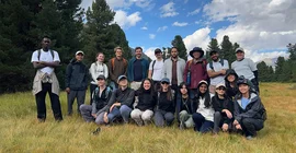 Arrived in the Ötztal Alps: Students from the CLEWS Master's program in a group photo.